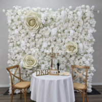 Maßgefertigte Luxuriöse Seiden-Kunstblumenwand 8x8ft 3D Rosen Handgemachte Realistische Blumenwand-Rolle für Party- und Hochzeitsdekoration