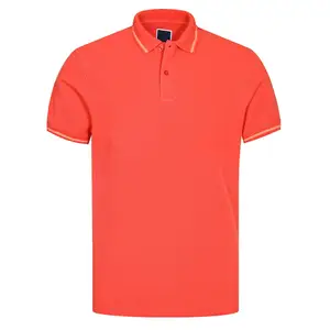 新设计印花时尚老板高尔夫马球t恤短袖定制标志刺绣男式马球衫2024