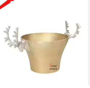 premium quality silver finished antler design wine cooler <b>ice</b> <b>bucket</b> for hotel restaurant and bars - Product Image 2