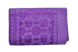 Bordado a mano indio ecológico para todas las estaciones tamaño Queen cobertores de algodón trabajo de espejo Floral patrón de cordones decorativo para el hogar - Product Image 2