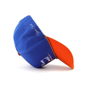 Casquette de baseball personnalisée à 6 panneaux, bleu et orange, avec logo brodé, unisexe, pour le golf, chapeau décontracté bicolore, fabriquée au Vietnam - Product Image 5