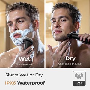 Afeitadora Eléctrica Portátil Recargable para Hombre, Uso en Seco/Húmedo, Resistente al Agua, Pantalla LED, Carga Rápida, para Afeitado Preciso de Cara y Cuerpo - Product Image 1