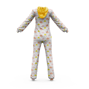 Pijamas personalizados de algodón para mujer Ropa de dormir cómoda con estampado floral con gráfico de letras Ropa personalizada - Product Image 3