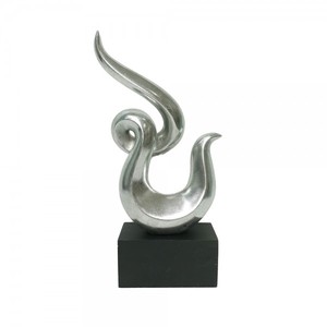 Sculpture abstraite faite à la main, maison, hôtel, Design moderne, décoration enduite de poudre noire mate, ornements - Product Image 2