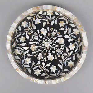 Plateau de service élégant en os et incrustation de résine plateaux de service en os naturel de haute qualité plateaux décoratifs élégants et meilleurs respectueux de l'environnement - Product Image 3