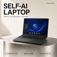 Ordinateur portable professionnel AI Selfais GR180 15,6 pouces avec IA hors ligne intégrée, 12 outils IA en 1 + 52 articles de connaissance, Intel Core i7-13650H