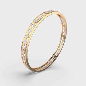 Eterna Dual Line Brazalete De Diamantes En 14KT Amarillo Blanco Y Oro Rosa - Product Image 4