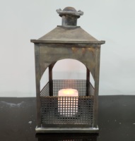 Grand support de pilier en fer à cadre métallique élégant et polyvalent pour l'intérieur et l'extérieur Bougeoir de Noël Porte-bougie de décoration intérieure durable