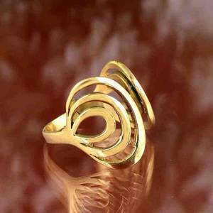 <b>Women's</b> Vintage Ethnic <b>Statement</b> <b>Ring</b> High Quality Peace Design Classic Style 24K Gold Plated Brass Adjustable Openwork Wedding - Product Image 1