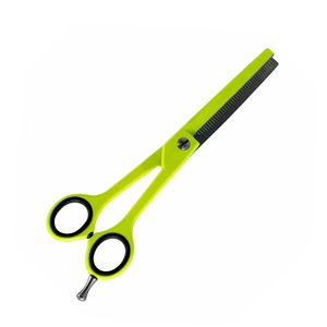 Ciseaux de coupe de cheveux de couleur verte ciseaux de coiffure de barbier 5.5 "ciseaux amincissants avec repose-doigt réglable en argent - Product Image 2