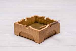 Cendrier en bois de luxe pour fumeurs |   Cendrier à cigares en bois massif artisanal pour bar, salon et cadeau - Product Image 2