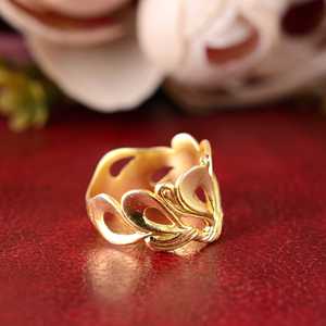 New Arrival Latest Design Boho Floral <b>Ring</b> Tribal Brass <b>Ring</b> for Women 18K Gold Plated Vintage Leaf Band for Wholesale OEM ODM - Product Image 2