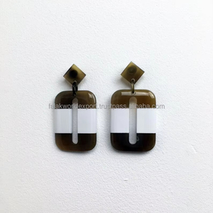 Trendy Transparent Resin Hoop Earrings for Women Geometric Irregular Acrylic <b>Statement</b> Hoop Earrings Fashion <b>Jewelry</b> By FWE - Product Image 1