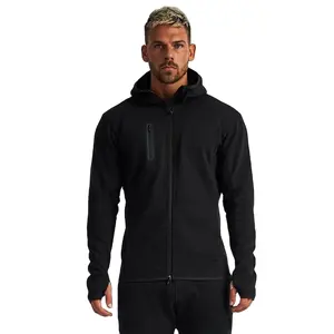 Chất Lượng Cao Sweatsuit Chạy Bộ Dây Kéo Hàng Hóa Jersey Theo Dõi Áo Khoác Thiết Lập Polyester Nylon Công Nghệ Lông Cừu Biểu Tượng Tùy Chỉnh Tracksuit Cho Nam Giới