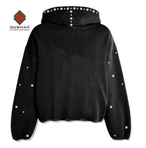 Sudadera con Capucha Extra Grande para Hombre, Negra, 100% Algodón, Impermeable, Diseño Ecológico con Serigrafía, Estilo Hip Hop de Invierno - Product Image 2