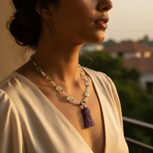 Collar de Borlas para Mujer con Perla de Agua Dulce, Joyería Artesanal Religiosa de Moda, Cuentas de Cobre y Forma de Bola, Regalo - Product Image 1