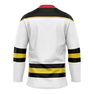Camiseta de hockey sobre hielo de manga larga para hombre de poliéster 100% de alta calidad, uniforme de equipo personalizado, Impresión de entrenamiento de diseño personalizado OEM - Product Image 2
