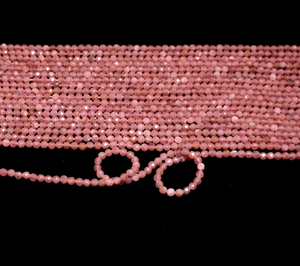 Cuentas Redondas Microfacetadas de Rodocrosita AAA+ de 3 mm, Cuentas de Rodocrosita Natural Color Durazno, Piedras Semipreciosas para Joyería - Product Image 2