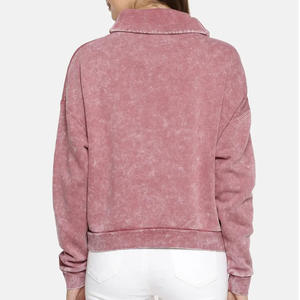 Ropa de mujer sudadera Streetwear de gran tamaño bordado impreso cuello redondo lavado personalizado algodón cuello redondo sudaderas con capucha 2025 - Product Image 2