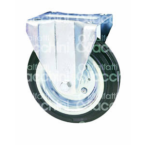 Roue en caoutchouc Art. Brides en acier 80/A plaque fixe modèle 261100 - Product Image 1