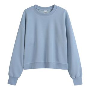 เสื้อยืดลำลองผู้หญิงสำหรับฤดูใบไม้ร่วง ผ้าฝ้ายแท้ ระบายอากาศดี คอกลม มีฮู้ด แต่งลูกไม้ ดีไซน์เรียบง่าย ช่วยให้ดูผอมลง - Product Image 5