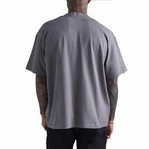 Haute qualité 100% coton surdimensionné lourd t-shirt impression personnalisée poids lourd t-shirt uni blanc hommes t-shirt pour unisexe - Product Image 2