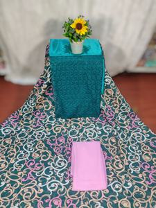 Vestido de Algodón Voile de Alta Calidad con Aspecto Premium para Niñas, Estampado Liso, Jacquard Slub para Bodas y Ocasiones Especiales - Product Image 3