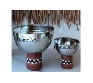 Bol décoratif en aluminium martelé Design classique Bol de service à dessert de forme ronde pour restaurant, usage domestique - Product Image 3