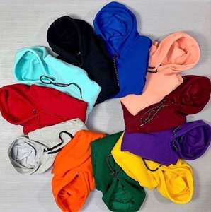 2025ฮู้ดลำลองผ้าฟลีซผ้าฝ้าย100% แบบเรียบๆมีฮู้ดสีพื้นสำหรับผู้ชาย - Product Image 6