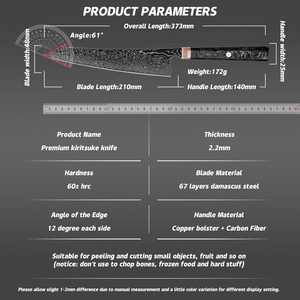 Couteau de cuisine ambidextre professionnel en acier Damas Vente en gros personnalisé de haute qualité OEM ODM Service PRESTIGE LAMES - Product Image 6