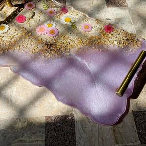 Bandeja de resina para servir recién llegada al por mayor, artículo de cocina chapado de primera calidad, respetuoso con el medio ambiente para platos y té, nuevo diseño 2025 - Product Image 2