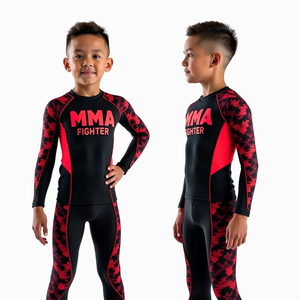 Protector de sarpullido de manga completa personalizado para MMA y BJJ con impresión sublimada y protección UV estilo kimono de jiu jitsu - Product Image 1