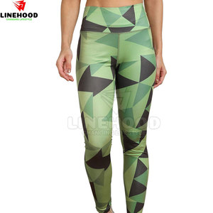 ชุดโยคะสำหรับผู้หญิงกางเกงเอวยางยืดลายพื้นกางเกงสไตล์เอวยางยืด - Product Image 1