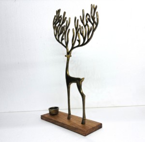 Statue de renne doré antique artisanat en métal décorations de noël porte-thé candélabre vacances décor à la maison sur le thème du cerf - Product Image 3