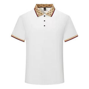 Camiseta de algodón de Color sólido para hombre, seda helada, manga corta, solapa, ajuste Regular de gama alta, estilo de negocios de verano, punto de algodón 100% - Product Image 4
