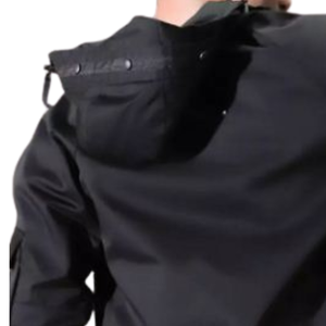 Chaqueta cortavientos con capucha personalizada para hombre con bordado cremallera completa impermeable a prueba de viento características - Product Image 5