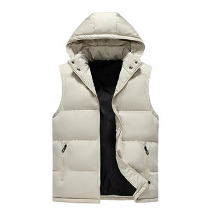 OEM suministro al por mayor de la mejor calidad hombres transpirable a prueba de viento Puffer chaleco primavera cálido Nylon/Algodón hecho prendas de vestir exteriores - Product Image 6