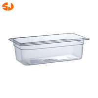 Casserole résistante à hautes températures transparente commerciale de nourriture de polycarbonate appropriée au buffet d'hôtel
