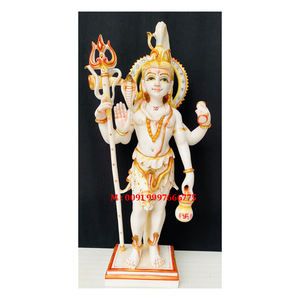 งานประติมากรรมพระศิวะ ทำจากหินอ่อนสีขาวสวยงาม ประณีต งานฝีมือที่น่าทึ่ง ใช้สำหรับตกแต่งบ้านและวัด - Product Image 1