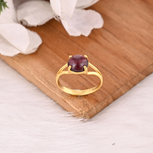 Anillo de Plata de Ley 925 con Granate Natural de Mozambique, Piedra Natalicia de Enero, Anillo Apilable para Mujer - Product Image 2