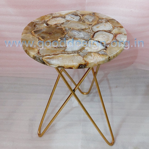 Bàn Bên Cạnh Đá Mã Não Chất Lượng Cao Kích Thước 12X16 Inch Bàn Đá Bên Cạnh Đá Cẩm Thạch Sang Trọng Màu Xám Cho Đồ Nội Thất Phòng Khách MOQ 25 Chiếc - Product Image 4