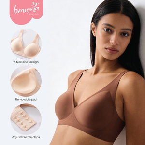 Soutien-gorge sans couture à dos en U, sans armatures, respirant, fin, à larges bretelles, push-up, grande taille, pour femmes - Product Image 1