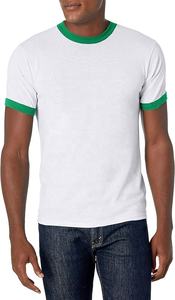 Haute qualité nouvelle collection haut à la mode hommes à manches courtes col rond OEM Bangladesh manches et cou contraste côtelé T-Shirt - Product Image 2