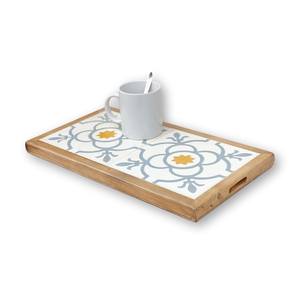 Plateau en bois à imprimé floral multi-usages recyclable fait à la main écologique passe au lave-vaisselle contact alimentaire organisateur ménager sûr - Product Image 5