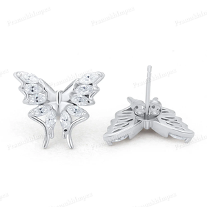 Butterfly S925 <b>Silver</b> <b>Earrings</b> D Color Moissanite <b>Women</b> <b>Earrings</b> Butterfly Design <b>Stud</b> <b>Earrings</b> <b>for</b> <b>Women</b> HipHop IcedOut Jewelry - Product Image 3