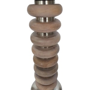 Portavelas de Madera Natural con Diseño Modesto, Perfecto para Decoración del Hogar, Exhibición Sutil y Acento Interior, Hecho a Mano en India - Product Image 2