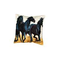 Housses de coussin en coton faites à la main 16x16, imprimées de chevaux noirs en course, art spirituel, coussins décoratifs pour canapé, lit, décoration intérieure, coffret cadeau