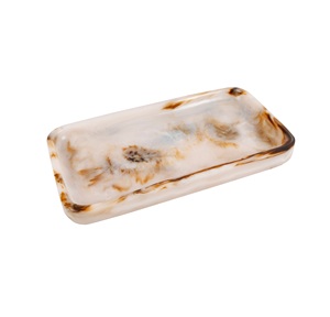 Plateau en résine moderne fait à la main et respectueux de l'environnement avec texture marbrée pour le rangement de bijoux et de cosmétiques pour les occasions de mariage et de Diwali - Product Image 4