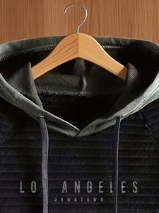 Sweat à capuche zippé à manches longues avec bloc de couleurs pour hommes - Product Image 3