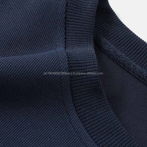 Plaine surdimensionné hommes vêtements sweats à capuche Top qualité bleu marine couleur à manches longues 100% coton polaire basics sweat - Product Image 4